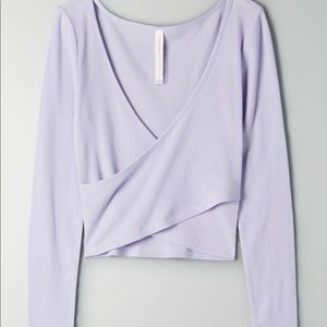 NWOT ARITZIA Babaton lavender wrap longsleeve top
